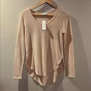 NWT Blue Rain Waffle Long Sleeve Top